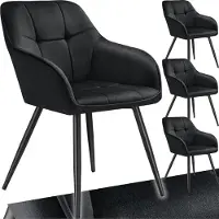 TecTake Esszimmerstuhl Marilyn gepolstert, in Samtoptik, gesteppt 58 x 62 x 82 cm