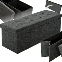 TecTake Aufbewahrungsbox - faltbar - Sitzbox - 110 x 38 x 38 cm - Dunkelgrau