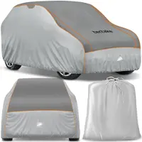TecTake Car Cover - Outdoor Autosegel - Hagelschutz - Wasserdichte Decke mit 3 verstellbaren Gurten - Atmungsaktiv - Autoschutzdecke mit Aufbewahrungstasche - Kompatibel mit vielen Modellen - Größe