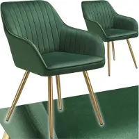 TecTake Esszimmerstuhl Marilyn gepolstert, in Samtoptik, gesteppt 58 x 62 x 82 cm