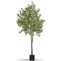 TecTake - Künstlicher Olivenbaum Oleand - Mediterrane Kunstpflanze mit realistischen Blättern und Oliven - Pflegeleicht und vielseitig einsetzbar - Inklusive stabilem Blumentopf - Höhe: 180 cm