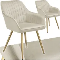 TecTake Esszimmerstuhl Marilyn gepolstert, in Samtoptik, gesteppt 58 x 62 x 82 cm