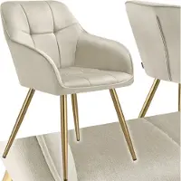 TecTake Esszimmerstuhl Marilyn gepolstert, in Samtoptik, gesteppt 58 x 62 x 82 cm