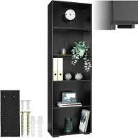 TecTake - Boekenrek boekenkast Lexi 5 vakken - zwart - 404138