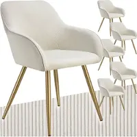 TecTake Esszimmerstuhl Marilyn gepolstert, in Cordoptik 58 x 62 x 82 cm