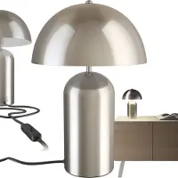 TecTake Retro-Tischlampe Altea Pilzdesign im 70er Jahre Stil, indirektes Licht 25 x 37 cm