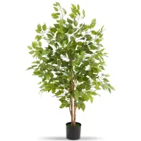 TecTake Künstlicher Ficusbaum Fida, realistische Textur Grün