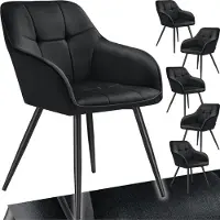 TecTake Esszimmerstuhl Marilyn gepolstert, in Samtoptik, gesteppt 58 x 62 x 82 cm