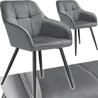 TecTake Esszimmerstuhl Marilyn gepolstert, in Samtoptik, gesteppt 58 x 62 x 82 cm