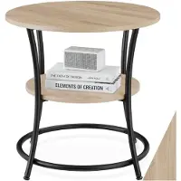 TecTake - Beistelltisch Saint Louis Industrie hellbraun - 55 x 56 cm - 404446