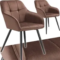 TecTake Esszimmerstuhl Marilyn gepolstert, in Samtoptik, gesteppt 58 x 62 x 82 cm