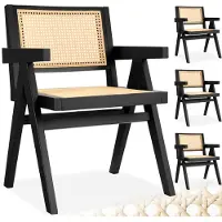 TecTake Armlehnstuhl Lissy Boho-Stil 59 x 56,5 x 82,5 cm, Belastbarkeit 120 kg