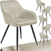 TecTake Esszimmerstuhl Marilyn gepolstert, in Samtoptik, gesteppt 58 x 62 x 82 cm