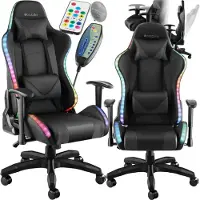 TecTake Gamingstuhl Tartaros ergonomische Form, mit verstellbarer Rückenlehne