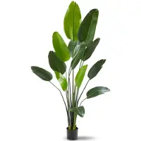 TecTake Künstlicher Paradiesvogelbaum Tropic, naturgetreu Grün
