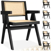 TecTake Armlehnstuhl Lissy Boho-Stil 59 x 56,5 x 82,5 cm, Belastbarkeit 120 kg