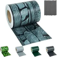 TecTake GmbH PVC Sichtschutzfolie mit Befestigungsclips - 70 m, schiefer 401881