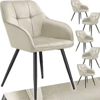 TecTake Esszimmerstuhl Marilyn gepolstert, in Samtoptik, gesteppt 58 x 62 x 82 cm