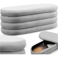 TecTake Polstersofa Altu mit Stauraum - stilvolles und praktisches Sofa für Wohnzimmer, Flur oder Schlafzimmer - Komfort und Funktionalität in einem Möbelstück - grau