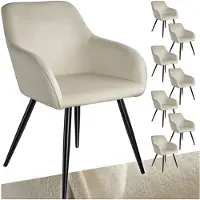 TecTake Esszimmerstuhl Marilyn gepolstert, in Samtoptik 58 x 62 x 82 cm
