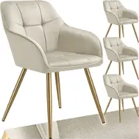 TecTake Esszimmerstuhl Marilyn gepolstert, in Samtoptik, gesteppt 58 x 62 x 82 cm