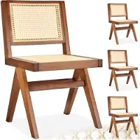 TecTake Holzstuhl Lissy Boho-Stil 48,5 x 53,5 x 83 cm, Belastbarkeit 120 kg
