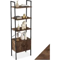 TecTake - Wandregal Bücherregal Brentwood - 57.5x34x173cm - industriell - dunkelbraun - 404706