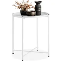 TecTake - Beistelltisch - Kleiner Couchtisch - weiß 45,5x45,5x53cm, maximale Belastbarkeit 30kg - 404188