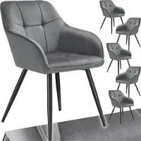 TecTake Esszimmerstuhl Marilyn gepolstert, in Samtoptik, gesteppt 58 x 62 x 82 cm