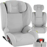 TecTake Autokindersitz i-Size Approved - ISOFIX Autositz bis 36 kg - Sicherheit und Komfort für Kinder- YB805A - hellgrau