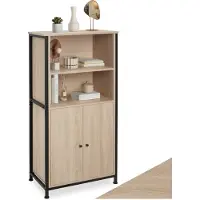TecTake Highboard Doncaster mit höhenverstellbaren Füßen, 60 x 38 x 125 cm