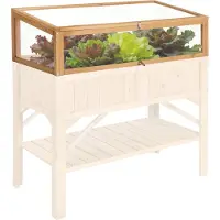 TecTake Frühbeet-Aufsatz aus Holz 115 x 53 x 34 cm