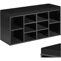 TecTake - Schuhschrank - Schwarz - Mit Sitzkissen