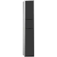 Emco WC-Modul, chrom / schwarz asis 150 Unterputz, 964 mm, Doppelfach mit Boden mit Papierhalter, mi 976027964