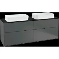 Villeroy & Boch V&B Waschtischunterschrank Wandbeleuchtung Finion 160x60,3cm, Abd.-Pl. bla m, Anthrac. m