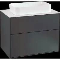 Villeroy & Boch V&B Waschtischunterschrank Wandbeleuchtung Finion 80x60,3cm, Abd.-Pl. wh. m, md bl. m Lac