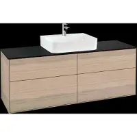 Villeroy & Boch V&B Waschtischunterschrank Wandbeleuchtung Finion 160x60,3cm, Abd.-Pl. bla m, Oak Veneer