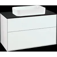 Villeroy & Boch V&B Waschtischunterschrank Wandbeleuchtung Finion 100x60,3x50,1mm, Gl. bla m, glo wh. Lac