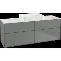 Villeroy & Boch V&B Waschtischunterschrank Wandbeleuchtung Finion 160x60,3x50,1cm, Gl. wh. m, Oli. m Lac