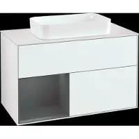 Villeroy & Boch V&B Waschtischunterschrank Wandbeleuchtung Finion 100x60,3 cm, Rg l A m, glo wh. Lac