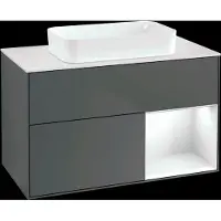 Villeroy & Boch V&B Waschtischunterschrank Wandbeleuchtung Finion 100x60,3 cm, Rg r g wh. Lac, Anthrac. m