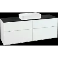 Villeroy & Boch V&B Waschtischunterschrank Wandbeleuchtung Finion 160x60,3cm, Abd.-Pl. bla m, glo wh. Lac