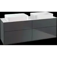 Villeroy & Boch V&B Waschtischunterschrank Wandbeleuchtung Finion 160x60,3x50,1cm, Gl. wh. m, md bl. m Lac