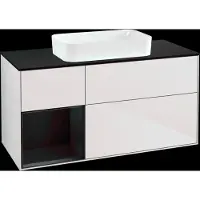 Villeroy & Boch V&B Waschtischunterschrank Wandbeleuchtung Finion 120x60 cm, Reg re bla m Lac, wh. m Lac
