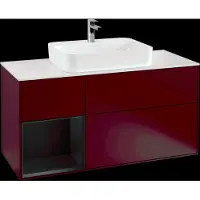 Villeroy & Boch V&B Waschtischunterschrank Wandbeleuchtung Finion 120cm, Pl wh. m, Reg li bla m Lac, Peo m