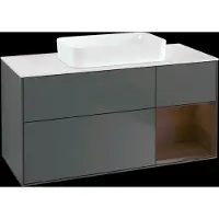 Villeroy & Boch V&B Waschtischunterschrank Wandbeleuchtung Finion 120x60 cm, Reg re wal ven, Anthrac. matt