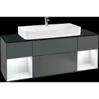 Villeroy & Boch V&B Waschtischunterschrank FINION 1600x603x501 Abdpl bl Reg gls wh/anth ma
