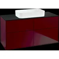 Villeroy & Boch V&B Waschtischunterschrank Wandbeleuchtung Finion 120x60,3x50,1cm, Gl. bla m, Peony Matt