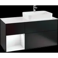 Villeroy & Boch V&B Waschtischunterschrank FINION 1200x603x501 Abdpl wh Reg gls wh/bl ma