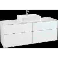 Villeroy & Boch V&B Waschtischunterschrank Wandbeleuchtung Finion 160x60,3cm, Abd.-Pl. wh. m, glo wh. Lac